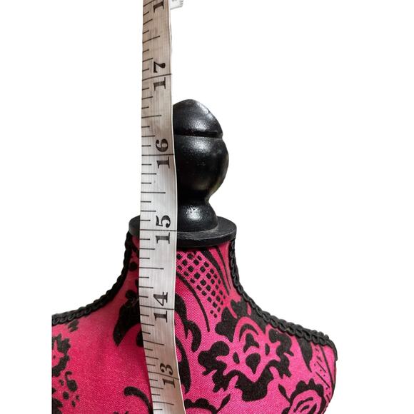 Set of 2 Miniature Mannequins Jewelry Display Stands Faux Fur Trim Pink Black - Picture 5 of 7